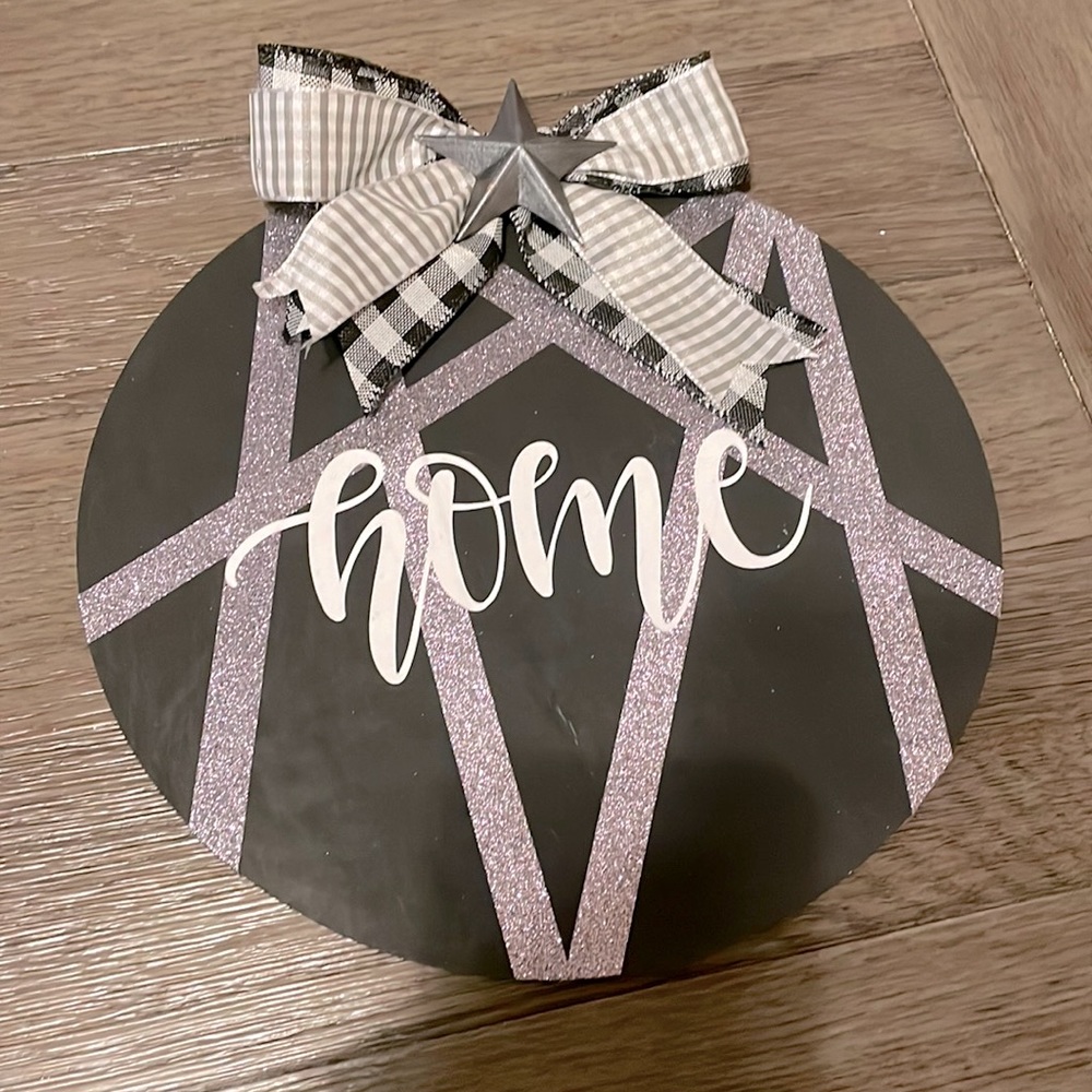 New “Home” Sign Buffalo Check Farmhouse Modern Design